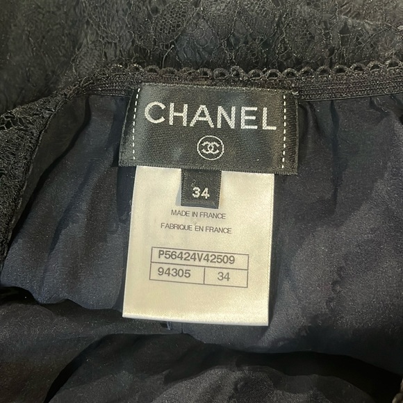 Chanel 17/SS Runway Black Lace Striped Midi Skirt - Picture 10 of 11